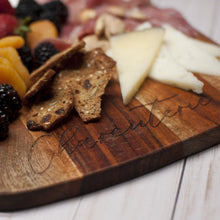Load image into Gallery viewer, Personalized Acacia Charcuterie Board - Glowfish Design Studio