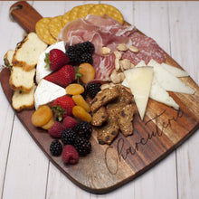 Load image into Gallery viewer, Personalized Acacia Charcuterie Board - Glowfish Design Studio
