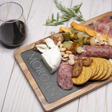 Load image into Gallery viewer, Slate and Acacia Charcuterie Boards, Personalized - Glowfish Design Studio