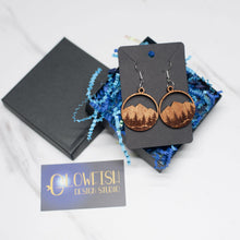 Load image into Gallery viewer, Treeline Mountain Round Earrings - Glowfish Design Studio