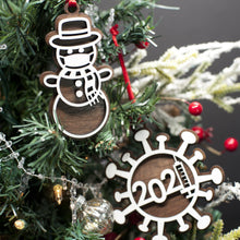 Load image into Gallery viewer, Masked Snowman Ornament - Glowfish Design Studio