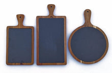 Load image into Gallery viewer, Slate and Acacia Charcuterie Boards, Personalized - Glowfish Design Studio