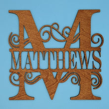 Load image into Gallery viewer, Swirl Split Monogram - Glowfish Design Studio