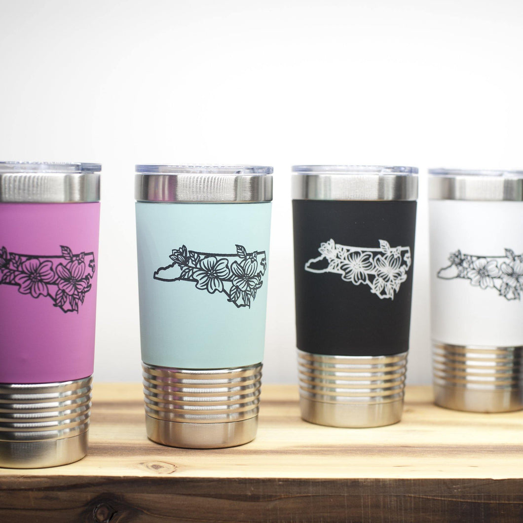 North Carolina Dogwood Tumbler - Glowfish Design Studio